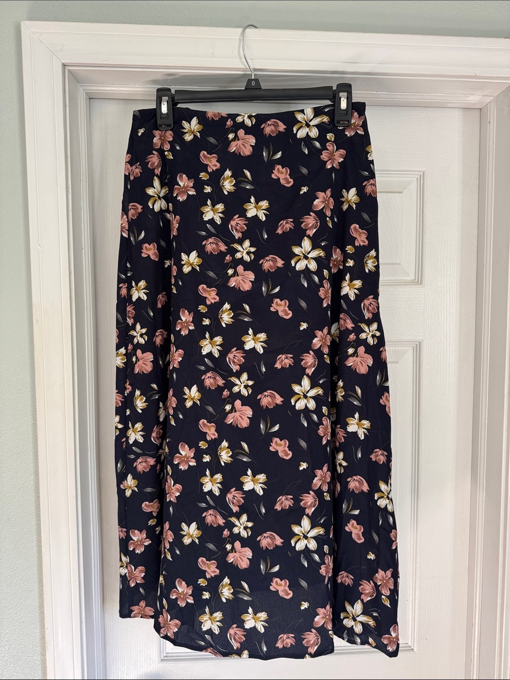 Cupshe Blue Maxi Skirt with Pink and White Floral Print - Picture 1 of 2